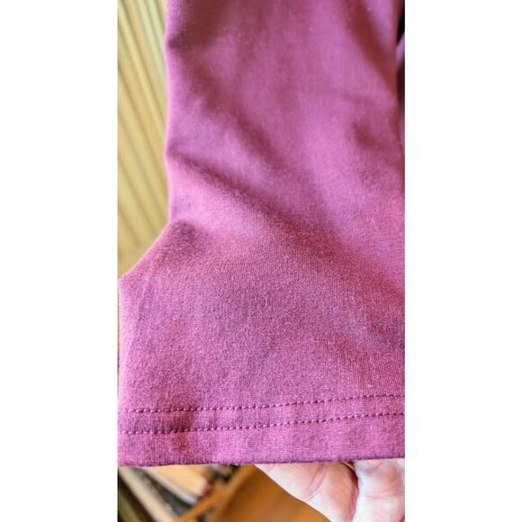 Women's Nine West Active Burgundy LS Mock Neck Shirt Large Pockets Drawstring - Picture 8 of 11